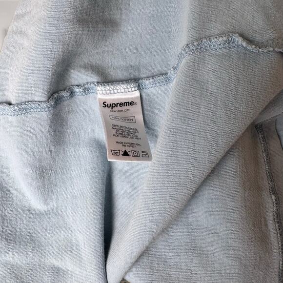 🩶 Supreme Oval S/S Top FW20 – Light Slate Embroidered Logo Tee - Picture 4 of 4